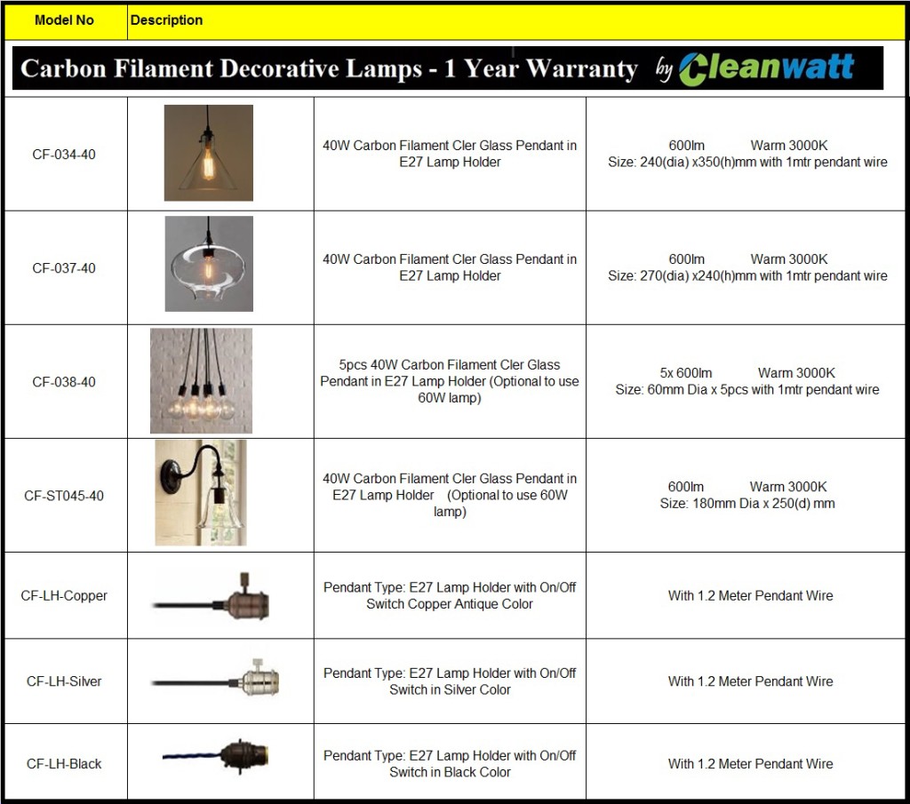 Selection-Pendant for Carbon Filament